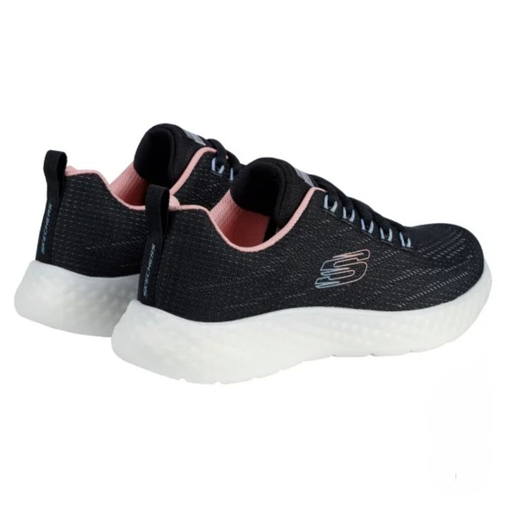 Sketchers Women's Lite Foam Sneaker Memory Foam Lace-up Black Pink NIB Size 7.5 - Picture 3 of 5